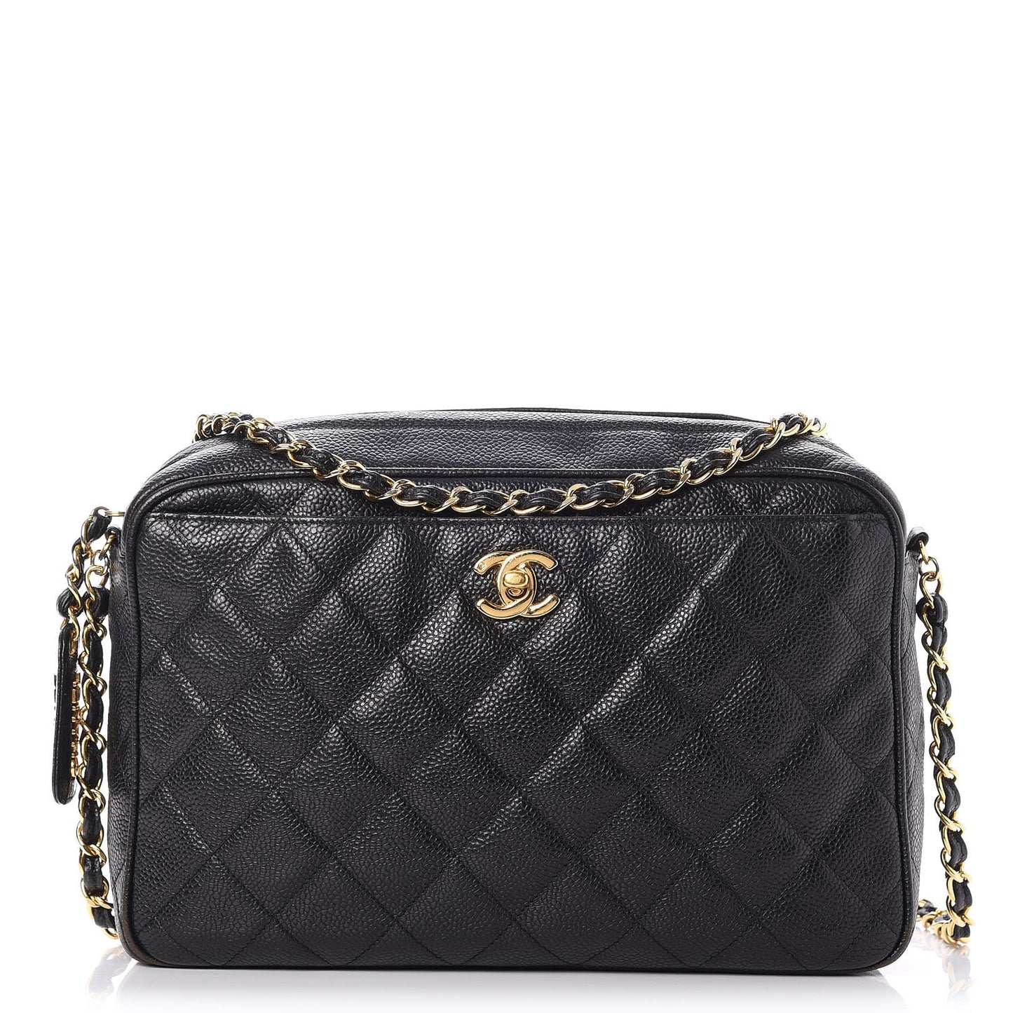 Caviar Quilted Camera Case Black