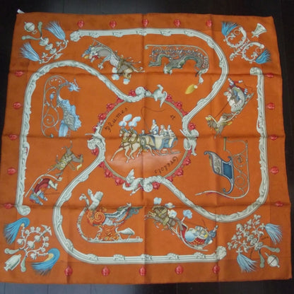 Hermes Silk Plumes Et Grelots Scarf 90 1 of 9