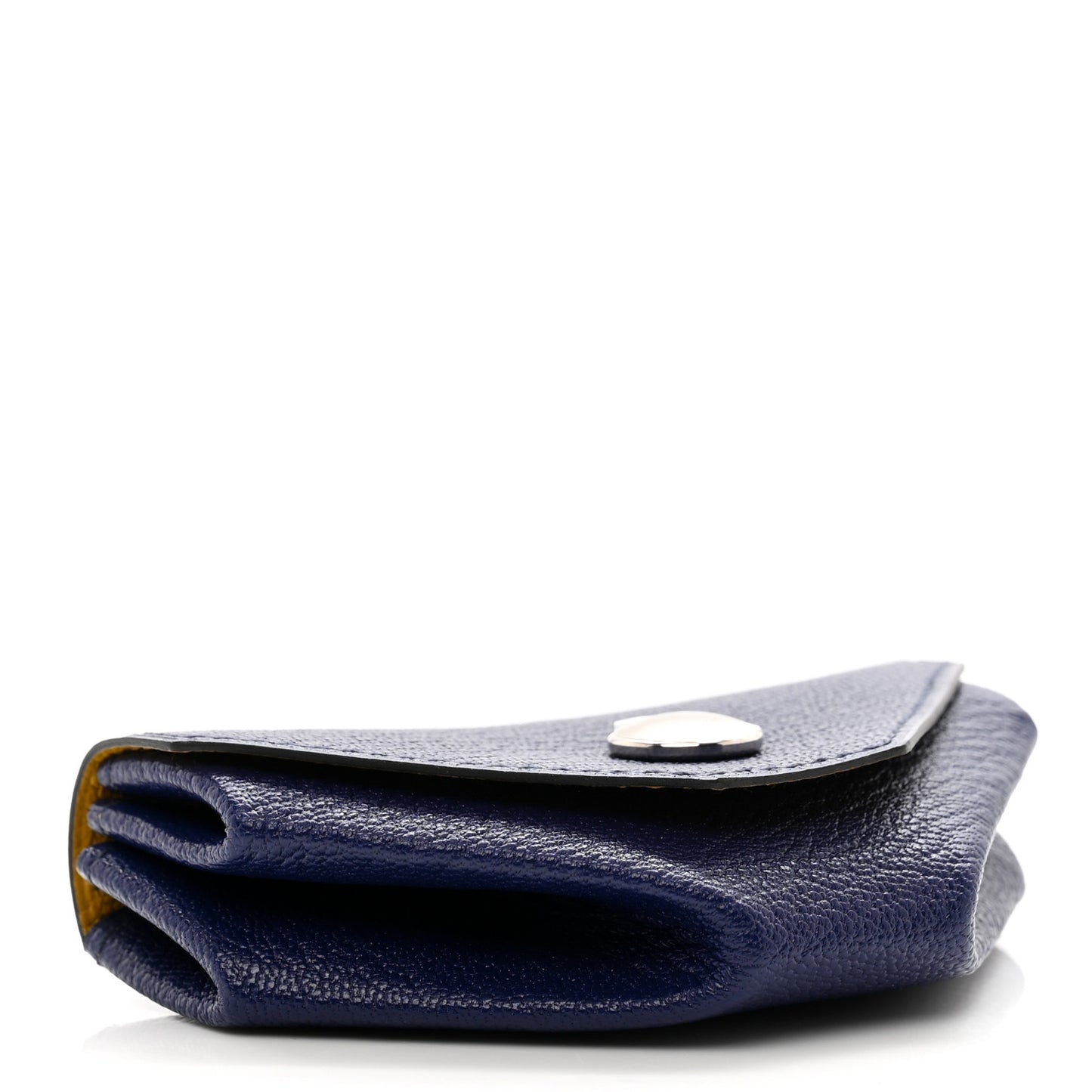 Chevre Mysore Verso Le 24 Coin Purse Bleu Encre Jaune Ambre