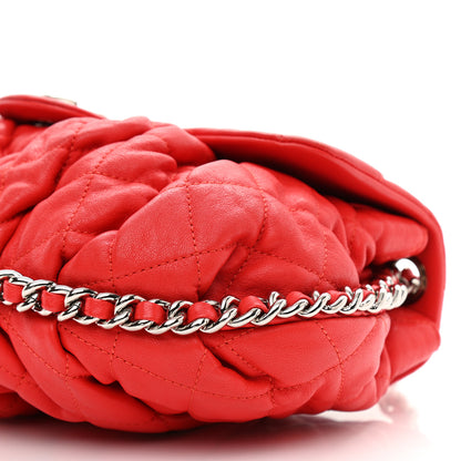 Chanel Washed Lambskin Quilted Medium Chain Around Messenger Red 9 of 9