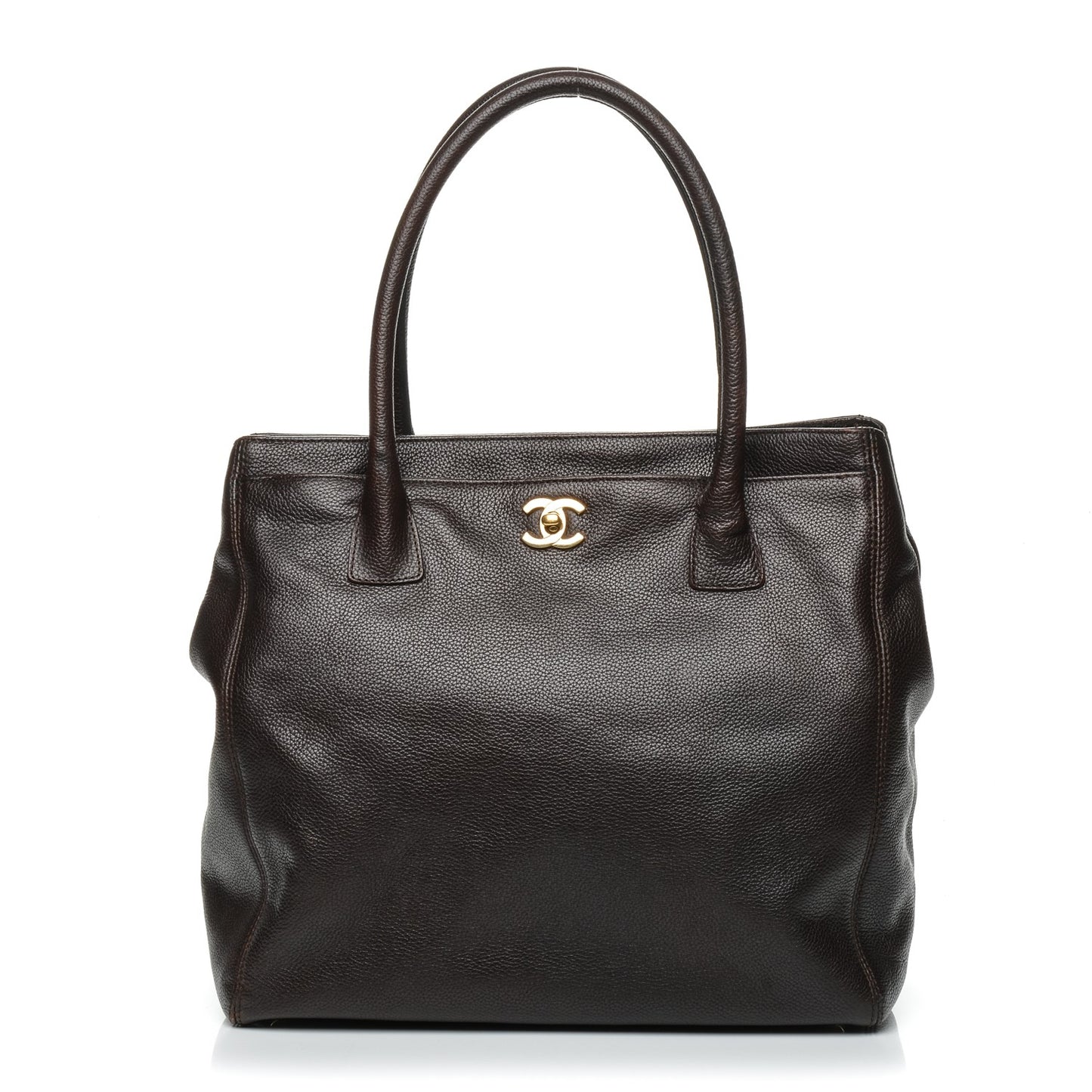 Calfskin Tall Cerf Tote Brown