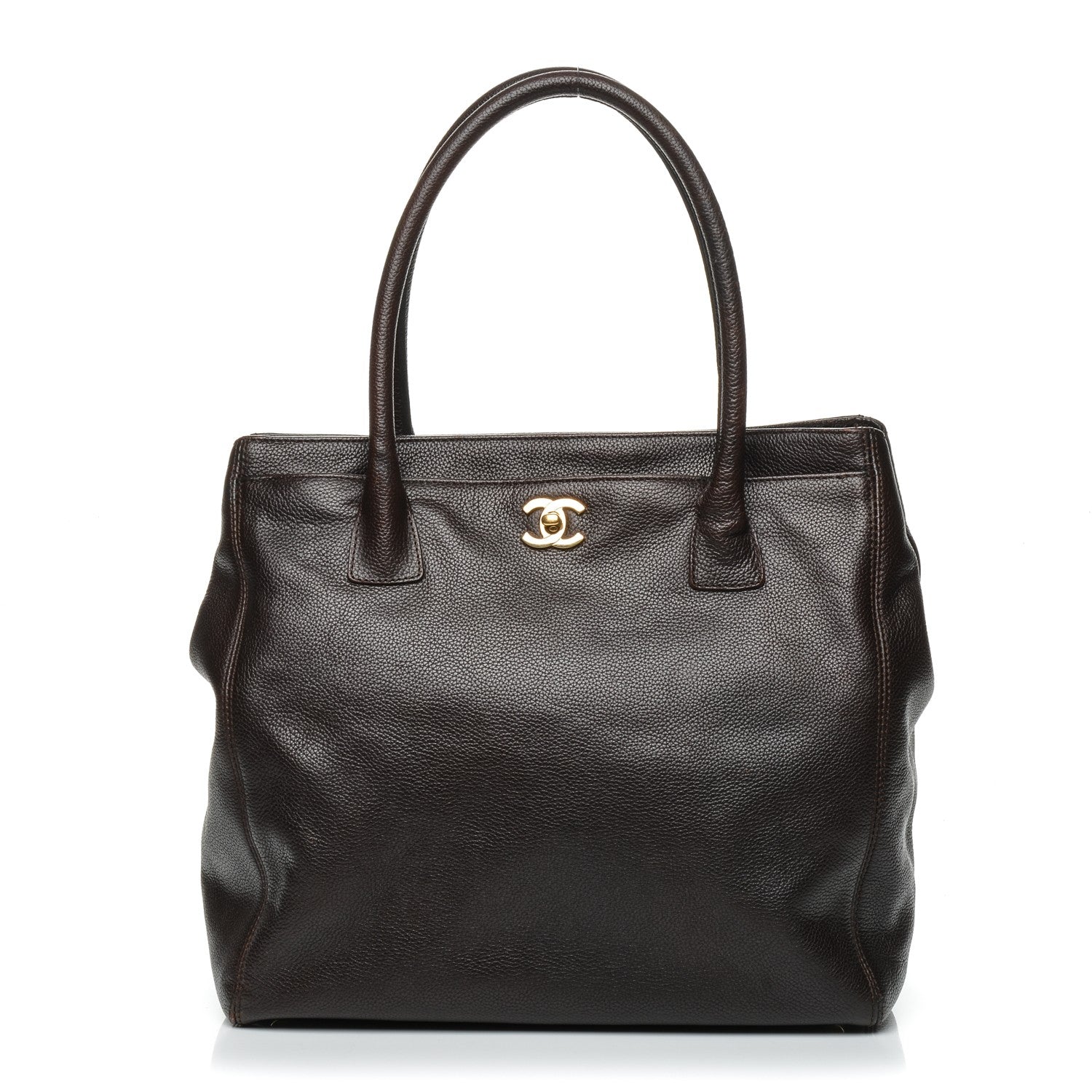 Chanel Calfskin Tall Cerf Tote Brown 1 of 25