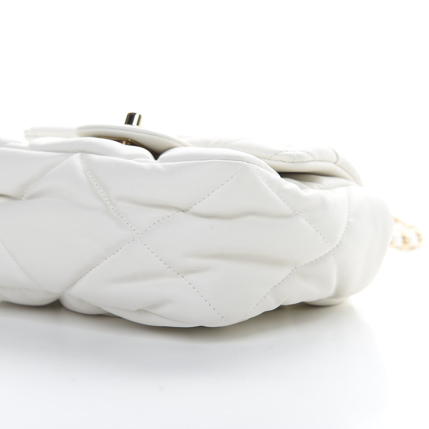 Chanel Calfskin Quilted Mini Square Bubbly Flap White 10 of 11