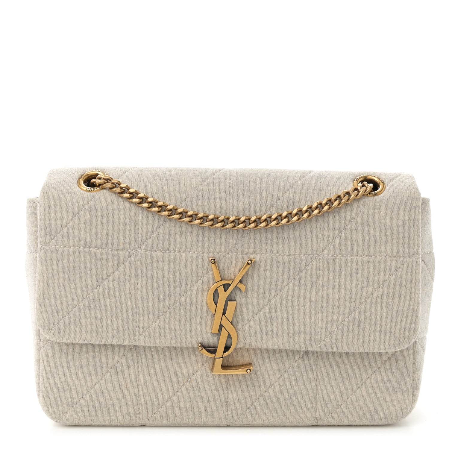 Saint Laurent Jersey Wool Patchwork Monogram Medium Jamie Off White ...