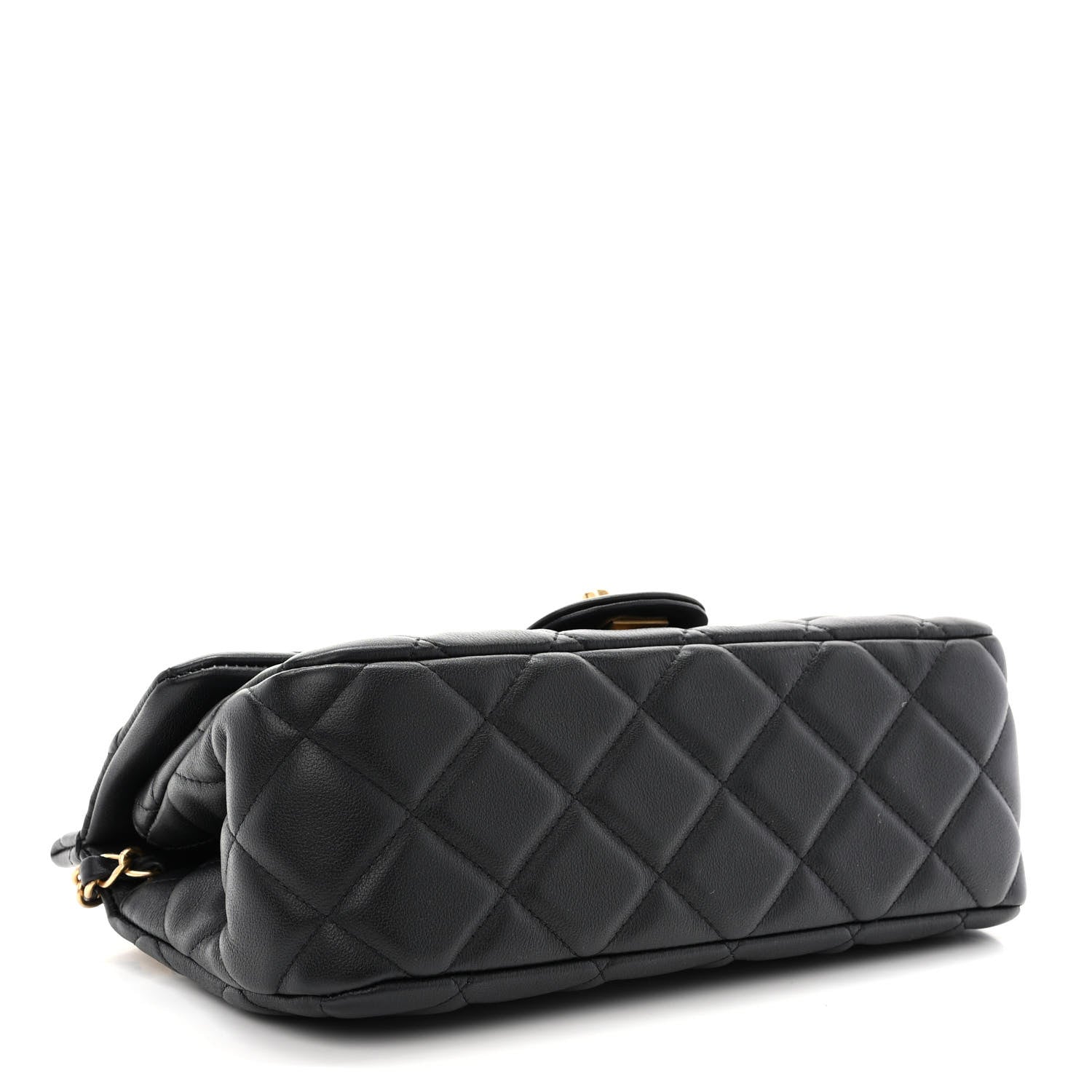 Chanel Calfskin Quilted Small Lady Handle Clutch With Chain Black 4 of 12