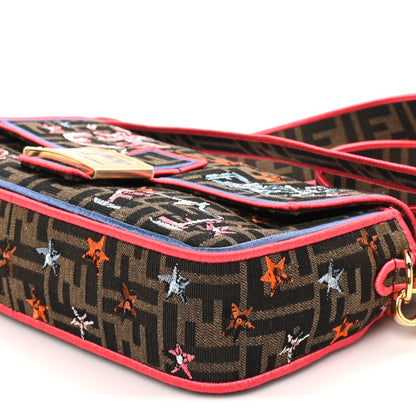 Fendi Fabric Jacquard FF Astrology Embroidered Baguette Tobacco Moro Multicolor 9 of 9