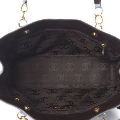 Chanel Woven Straw Quilted Shopping Tote Blue 5 of 13