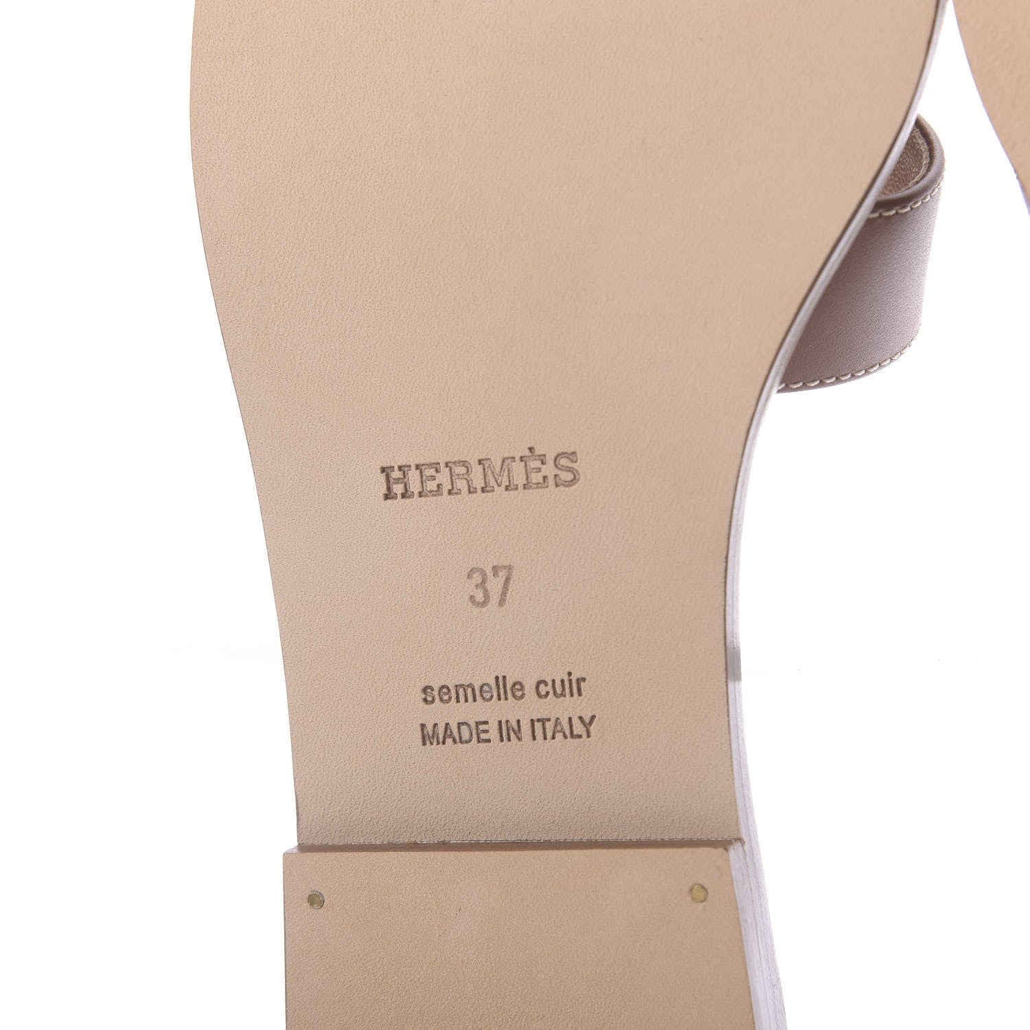 Hermes Box Calfskin Oran Sandals 37 Gold 8 of 11