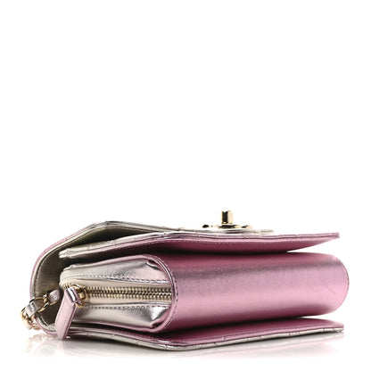 Chanel Metallic Lambskin Like A Wallet Flap Golden Pink 7 of 19