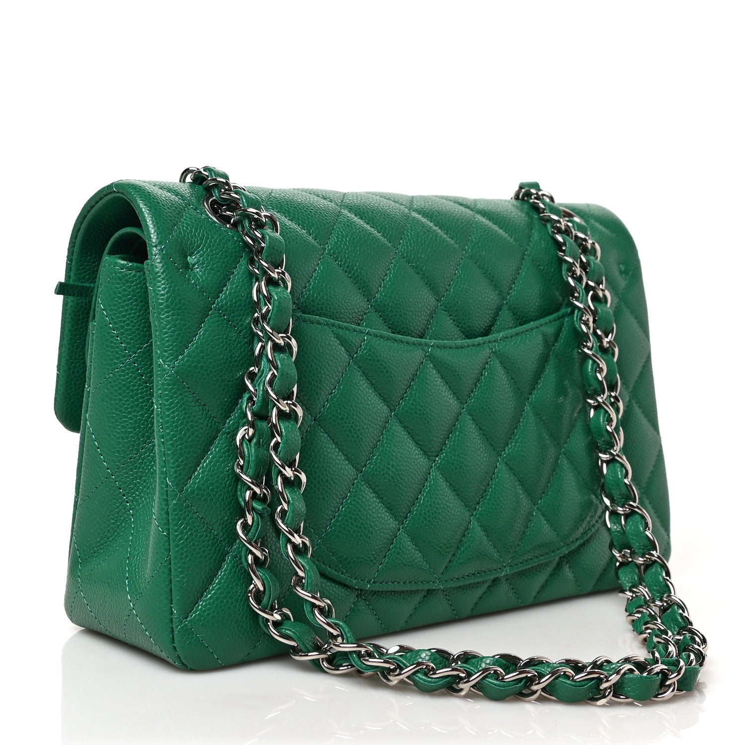 Chanel Caviar Quilted Small Double Flap Green 3 of 9