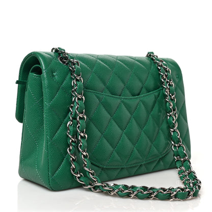 Chanel Caviar Quilted Small Double Flap Green 3 of 9