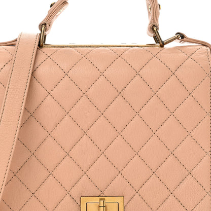 Chanel Goatskin Quilted Large Rita Top Handle Flap Beige 7 of 20