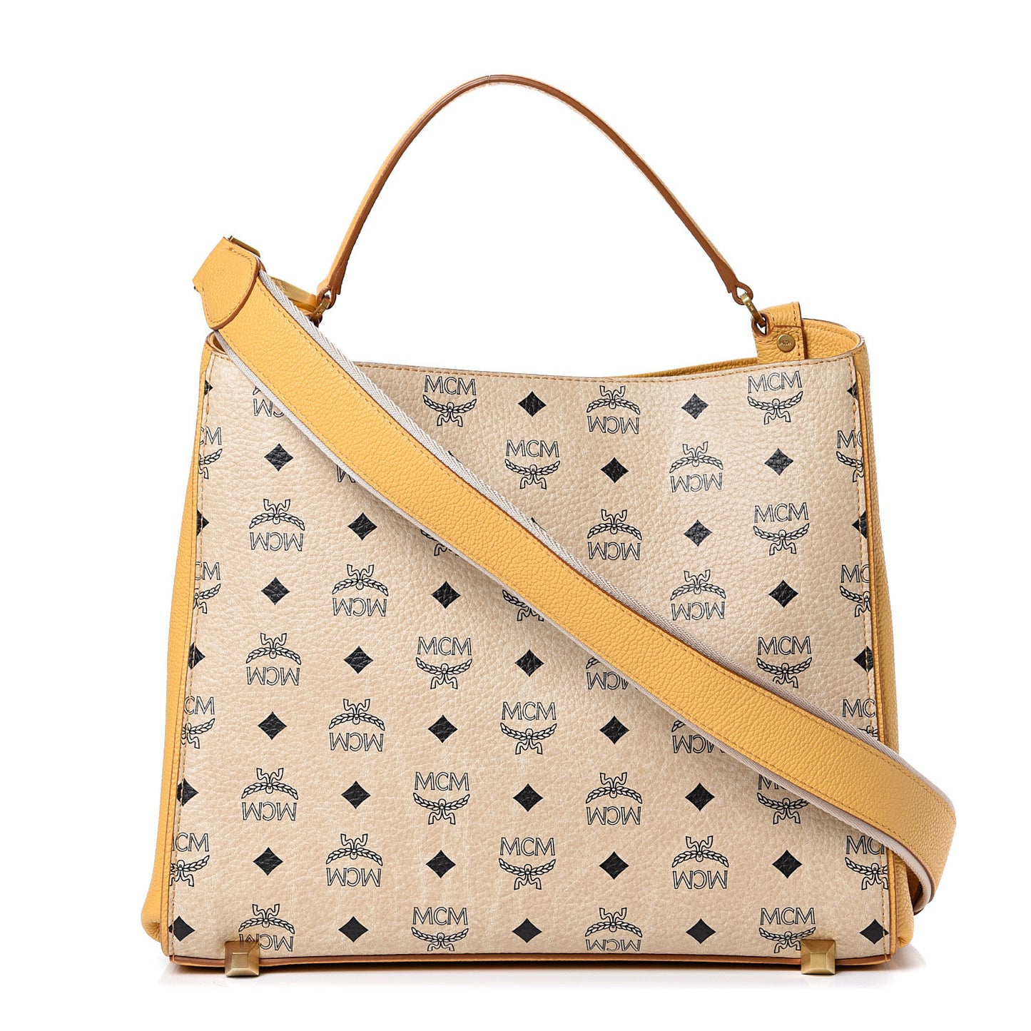 Visetos Medium Corina Shoulder Bag Beige Yellow
