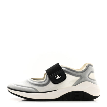 Chanel Mesh Lycra CC Sneakers 35 White Black 1 of 8