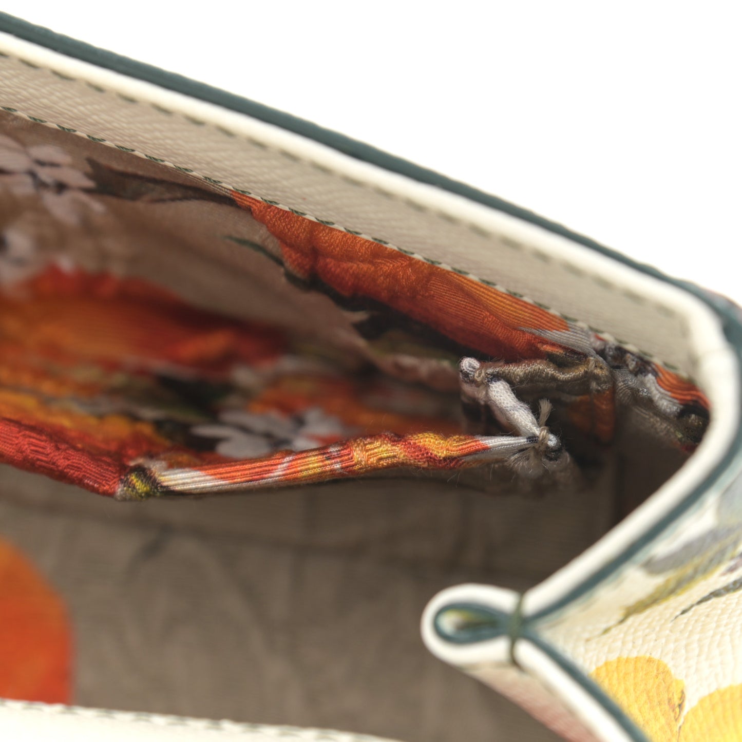 Dauphine Lemon Print Small Miss Sicily Satchel White