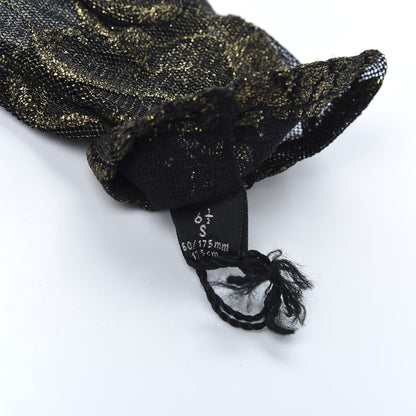 Gucci Embroidered Tulle Sheer Gloves S Black Gold 4 of 5