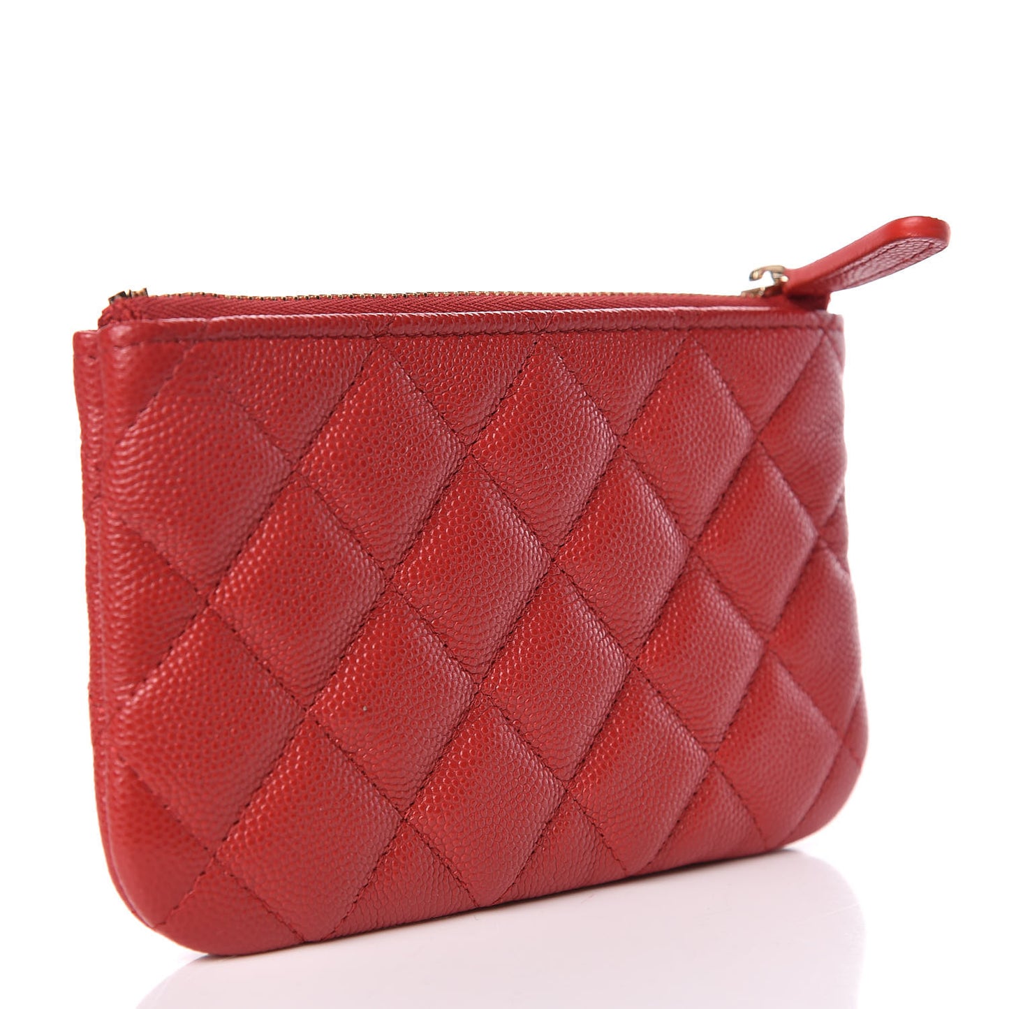 Caviar Quilted Small Cosmetic Case Red