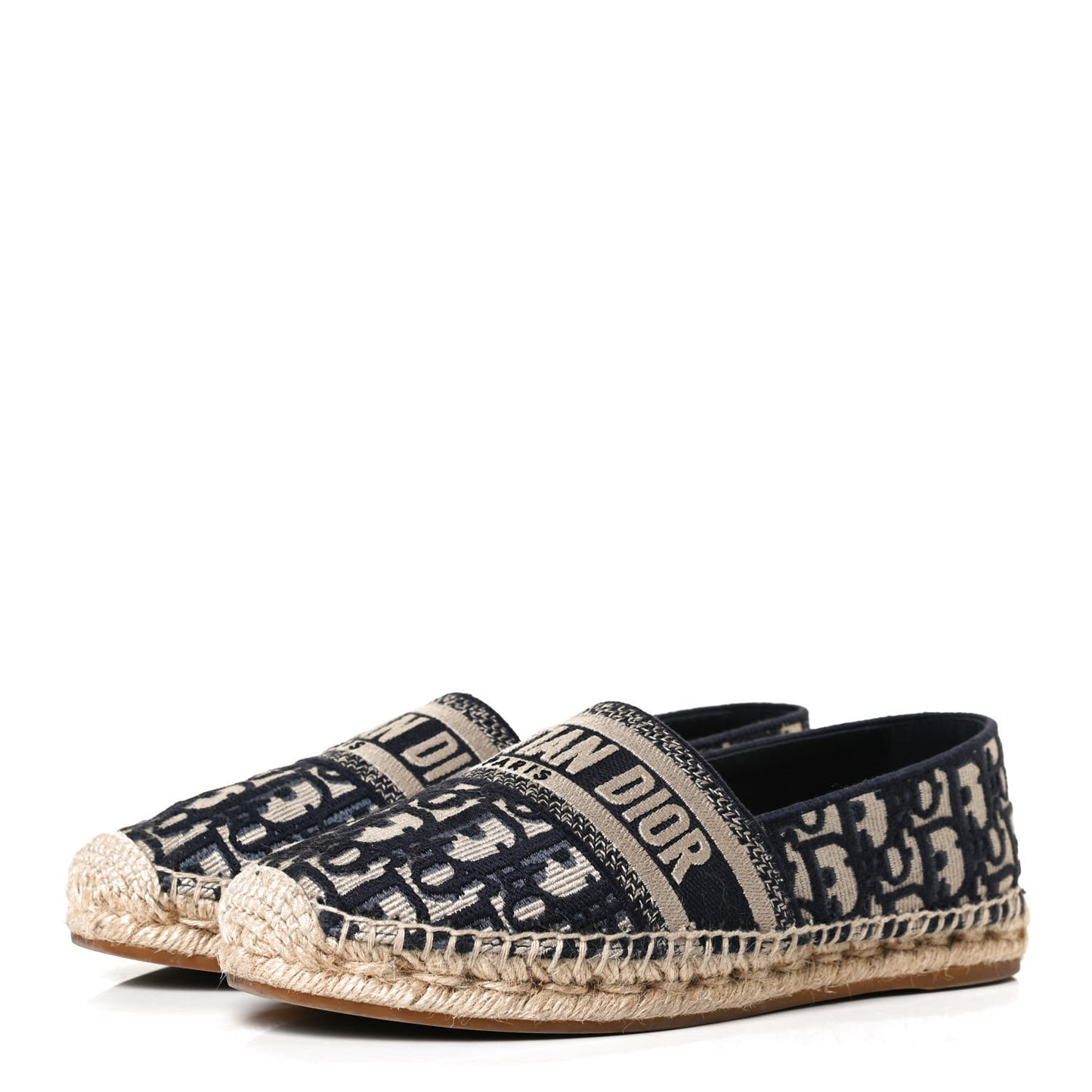 Oblique Embroidered Granville 15mm Espadrilles 38.5 Deep Blue