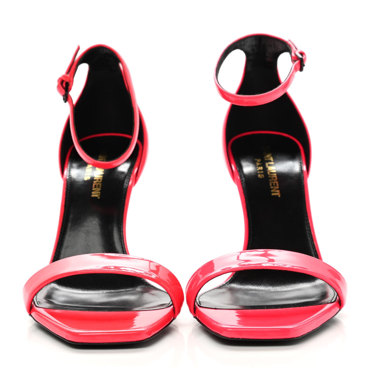 Patent Calfskin Amber 105 Ankle Strap Sandals 37.5 Fuchsia Fluo
