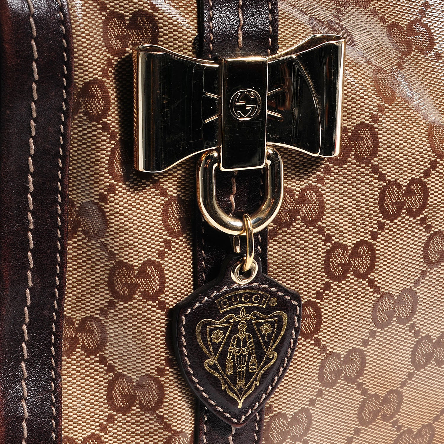 Gucci Crystal Monogram Duchessa Boston Bag Brown 8 of 8