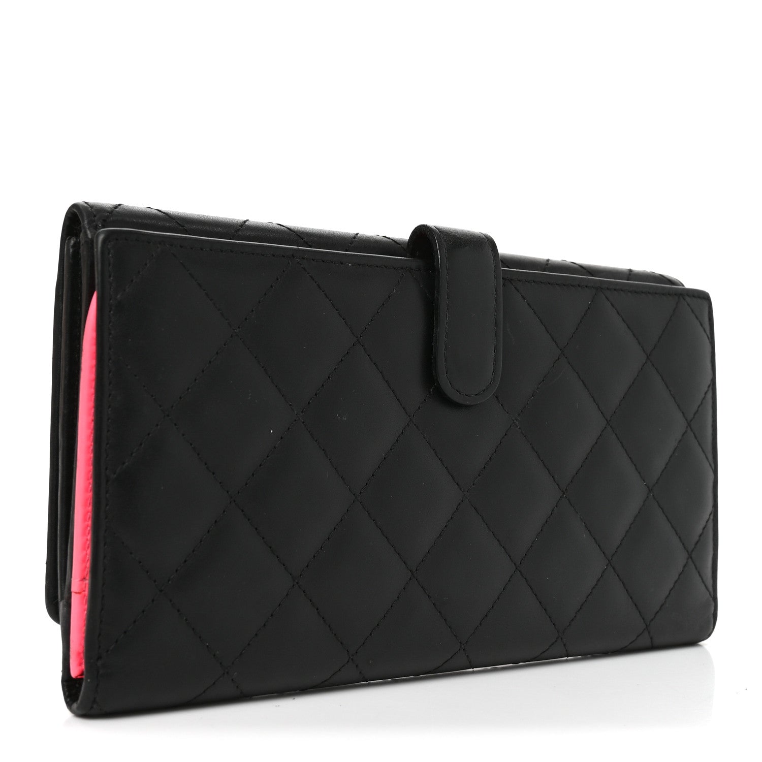 Chanel Calfskin Quilted Cambon Long Double Wallet Black 3 of 8