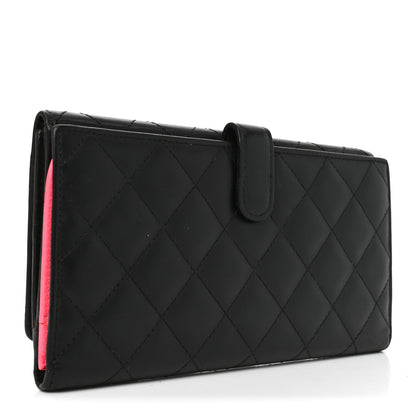 Chanel Calfskin Quilted Cambon Long Double Wallet Black 3 of 8