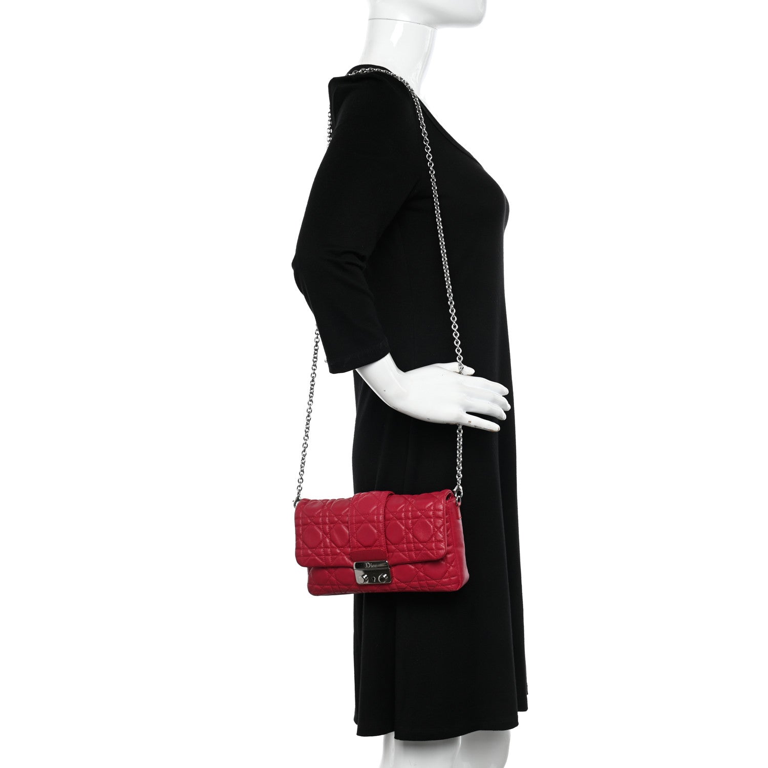 Christian Dior Lambskin Cannage Miss Dior Promenade Pouch Fuchsia 2 of 10