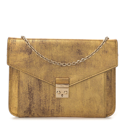 Christian Dior Metallic Calfskin Chain Crossbody Flap Gold 1 of 10