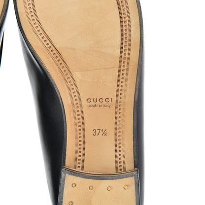 Gucci Lambskin Womens Brixton Horsebit Loafers 37.5 Black 6 of 12
