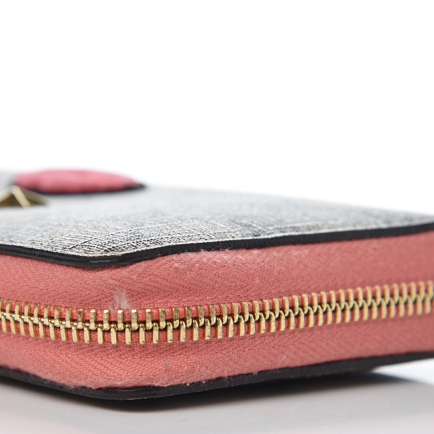 Gucci GG Supreme Monogram Embroidered Face Zip Around Wallet Pink 8 of 8
