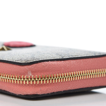 Gucci GG Supreme Monogram Embroidered Face Zip Around Wallet Pink 8 of 8