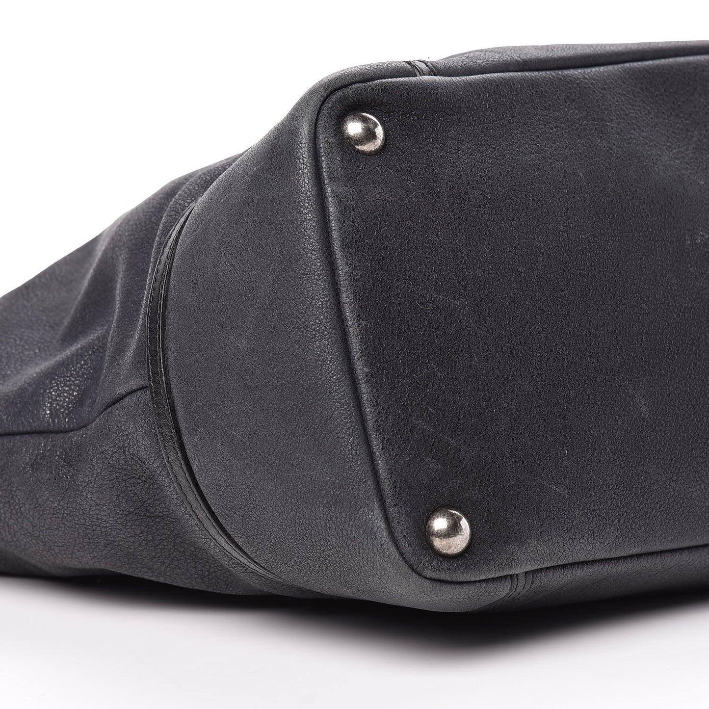 Washed Calfskin Tote Black