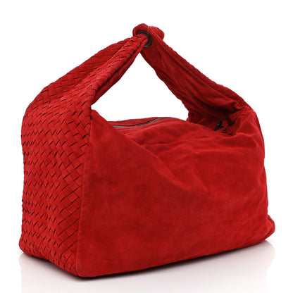 Bottega Veneta Suede Intrecciato Large Knot Hobo Red 3 of 11
