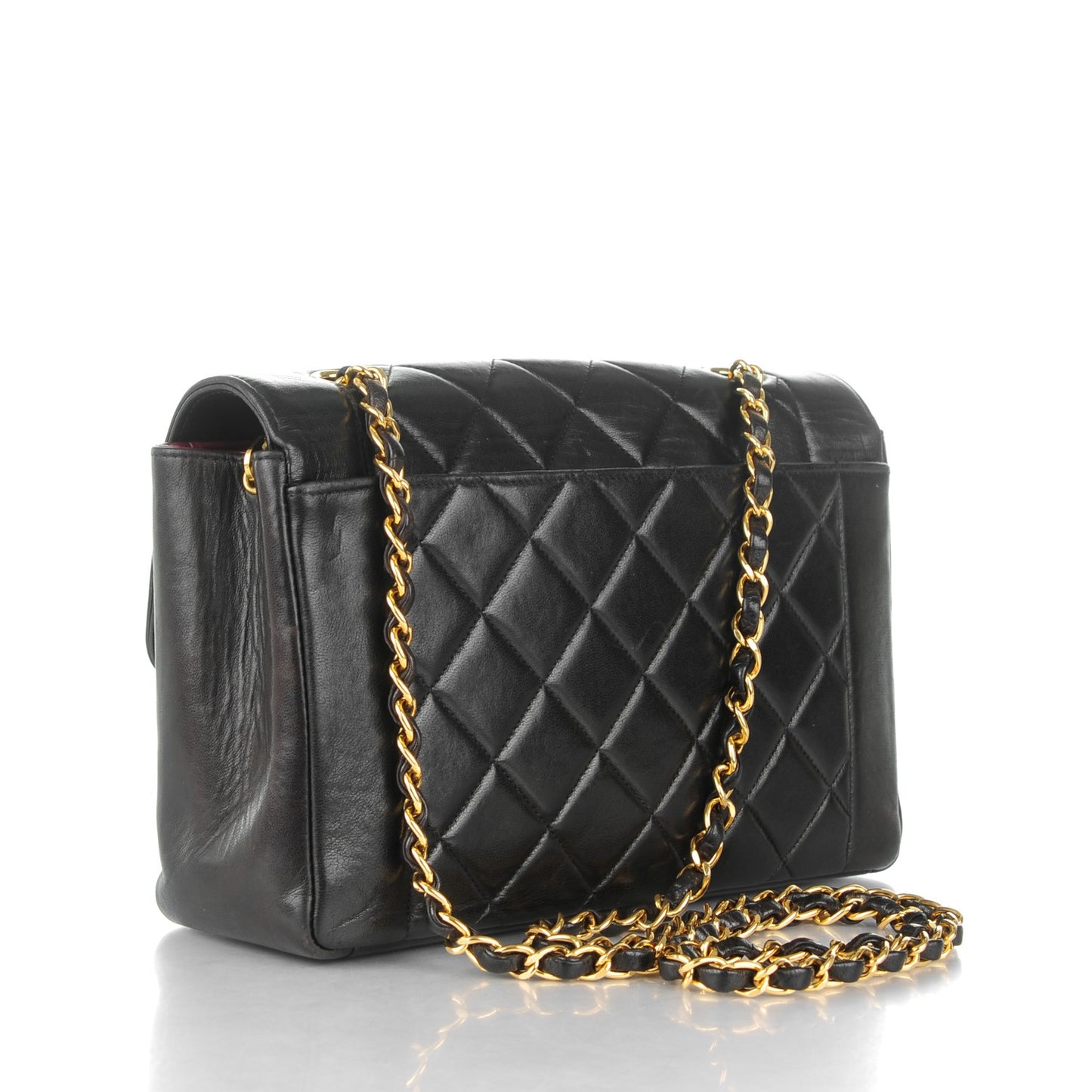 Lambskin Quilted Small Single Flap Black