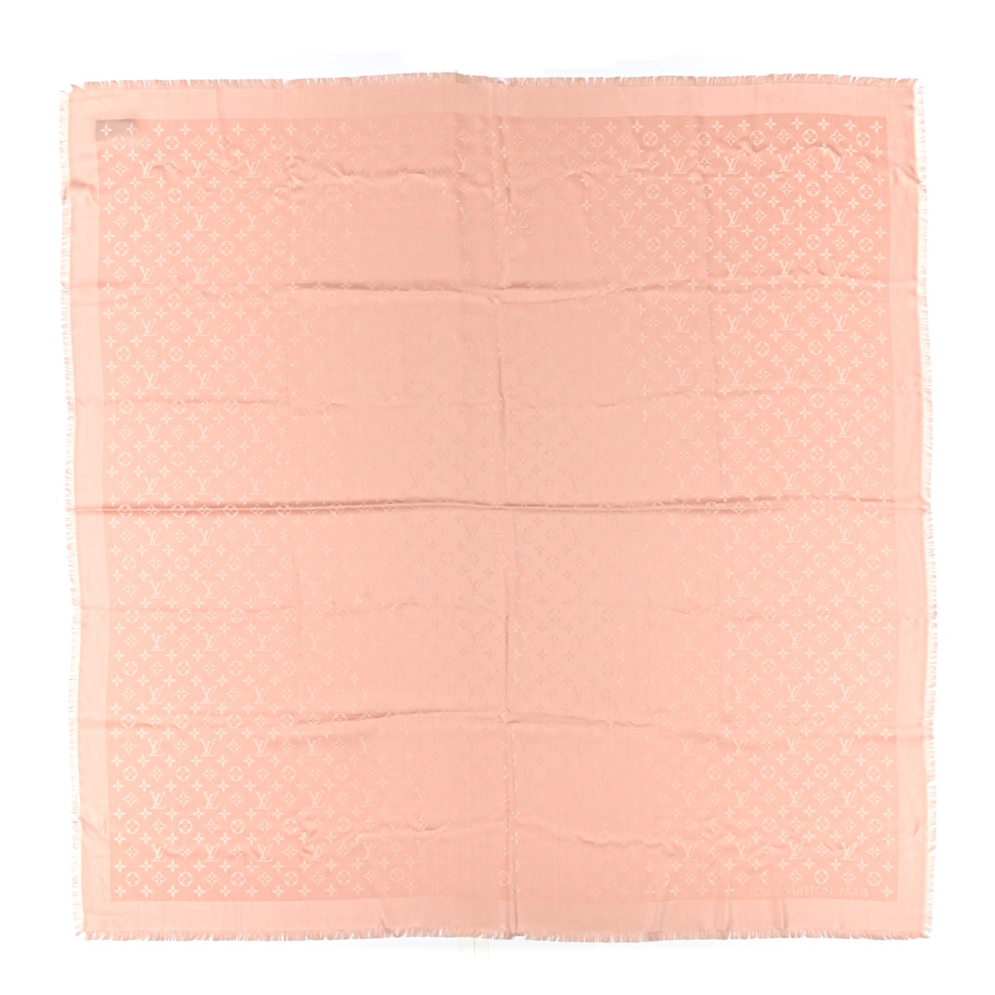 Silk Wool Monogram Shine Shawl Rose Velours