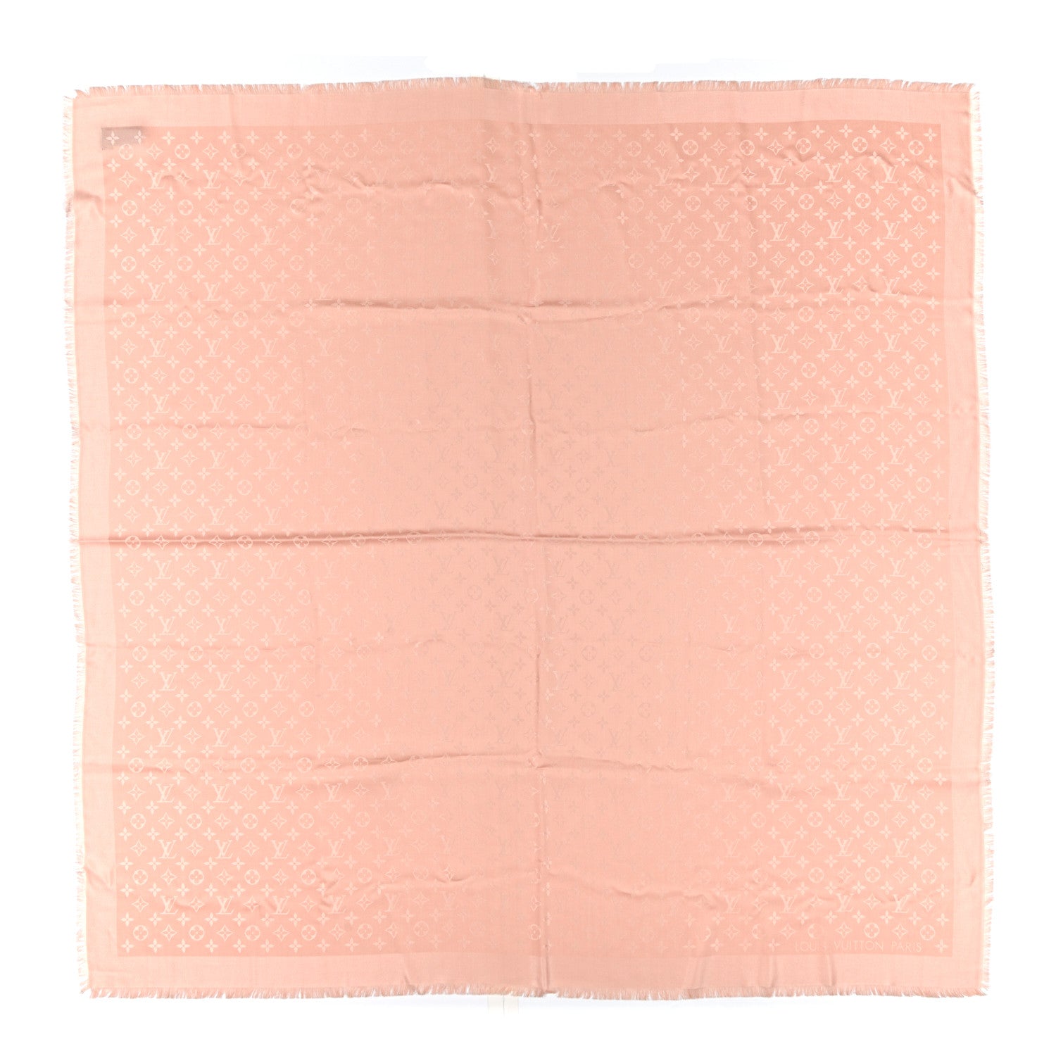 Louis Vuitton Silk Wool Monogram Shine Shawl Rose Velours 1 of 3