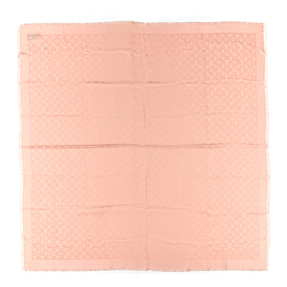 Louis Vuitton Silk Wool Monogram Shine Shawl Rose Velours 1 of 3