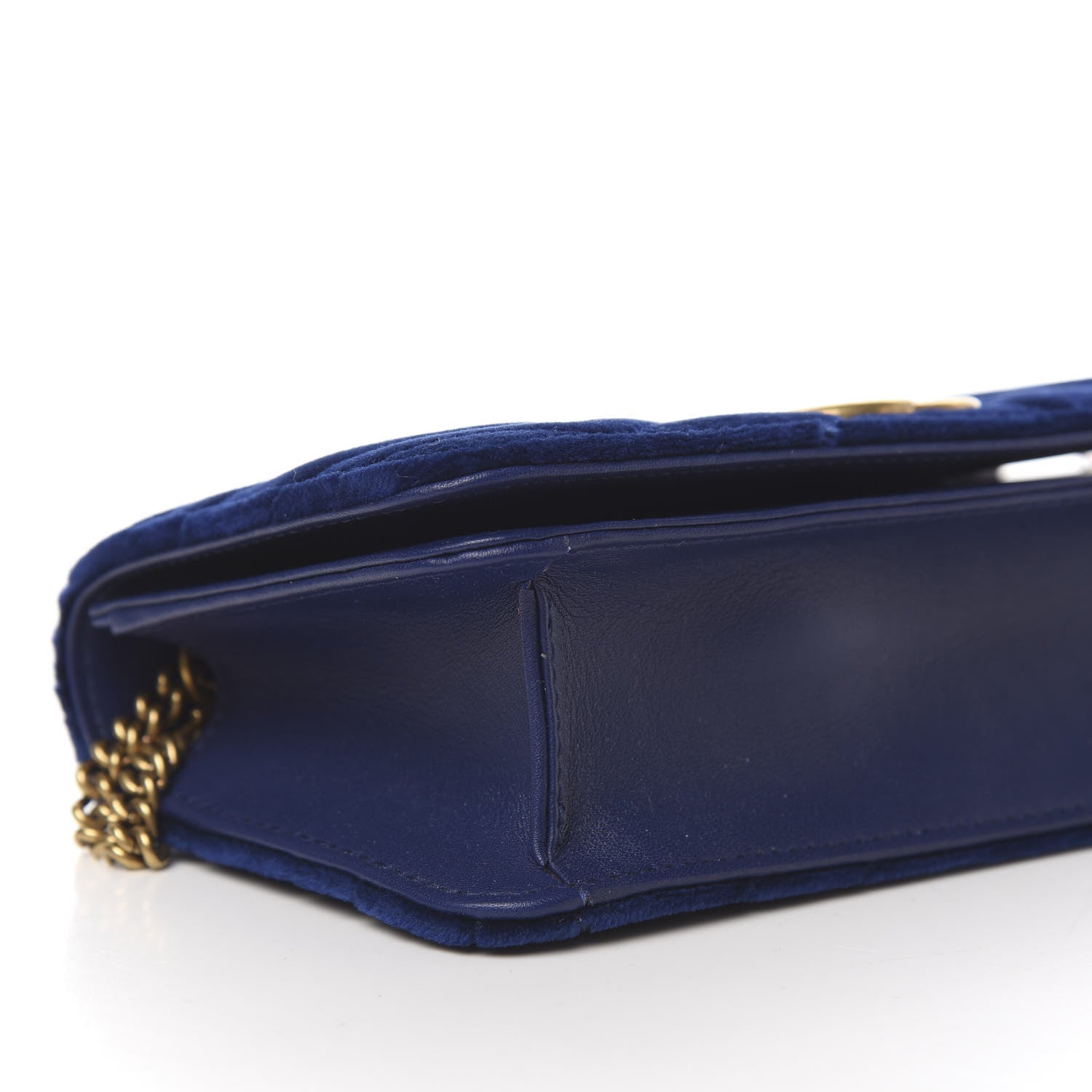 Gucci Velvet Matelasse GG Marmont Mini Bag Cobalt Blue 6 of 11