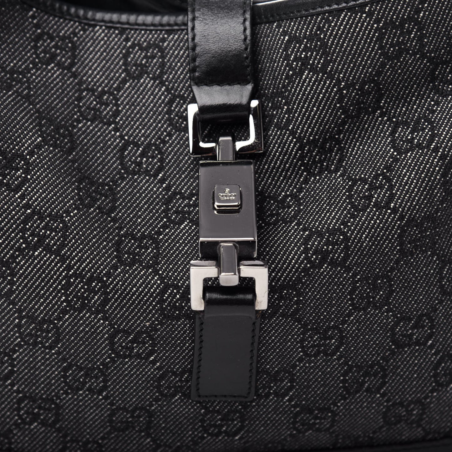 Denim Monogram Small Jackie O Hobo Black