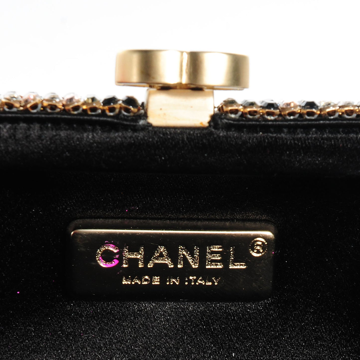 Swarovski Crystal Evening Bag Black Gold