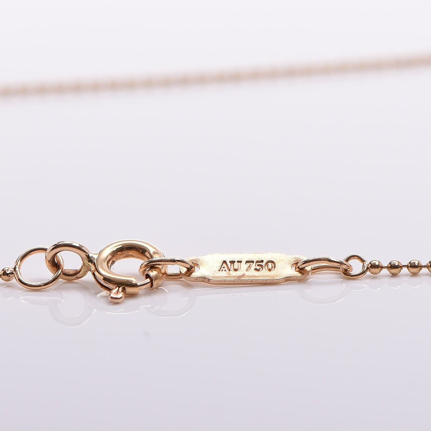 18K Yellow Gold Small Bead 16 Inch Necklace