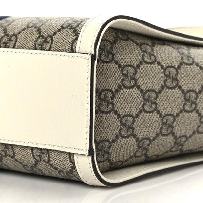Gucci GG Supreme Monogram Textured Dollar Calfskin Web Small Ophidia Tote Bag Beige Ebony Mystic White 8 of 9