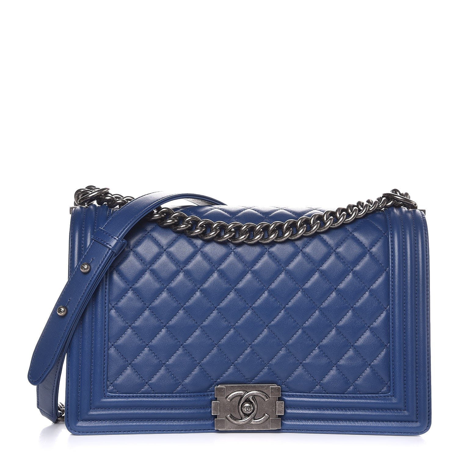 Chanel Lambskin Quilted New Medium Boy Flap Blue 1 of 7