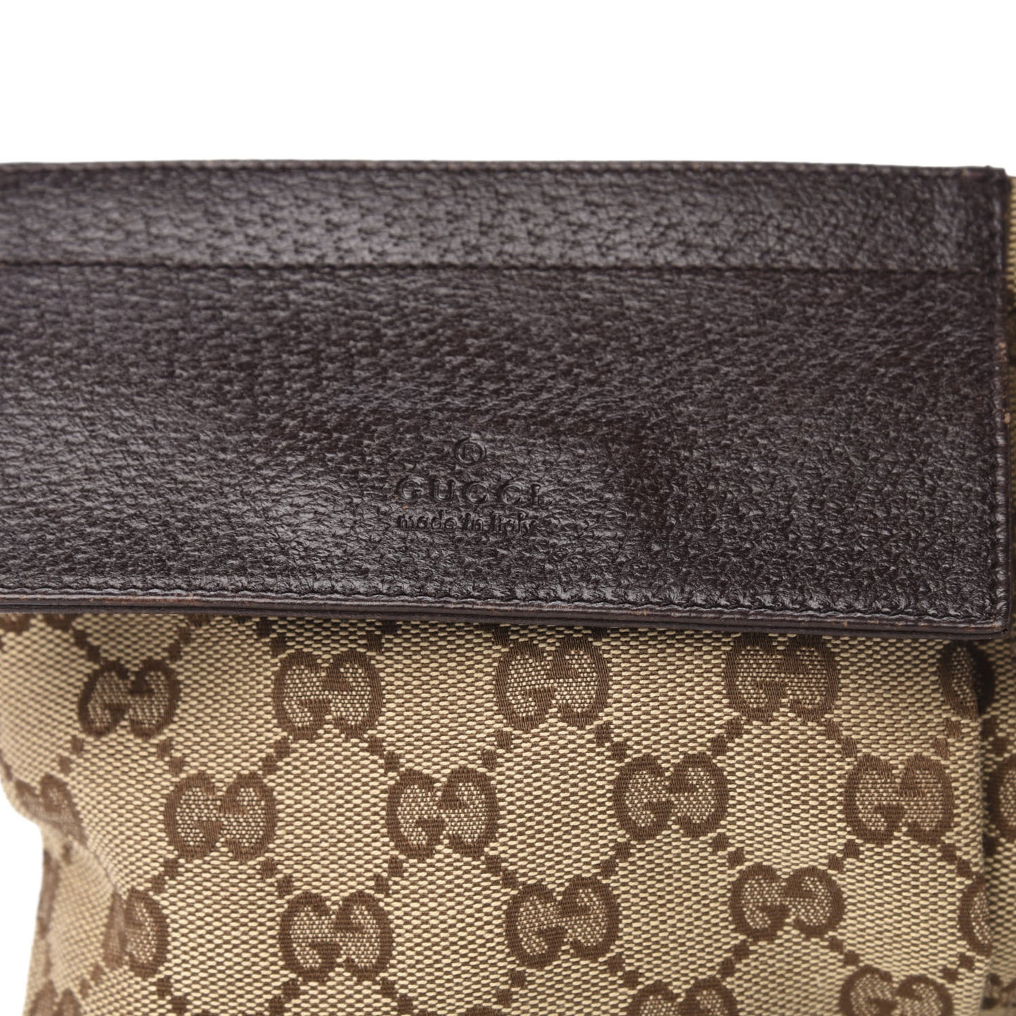 GG Monogram Double Pocket Belt Bag Dark Brown