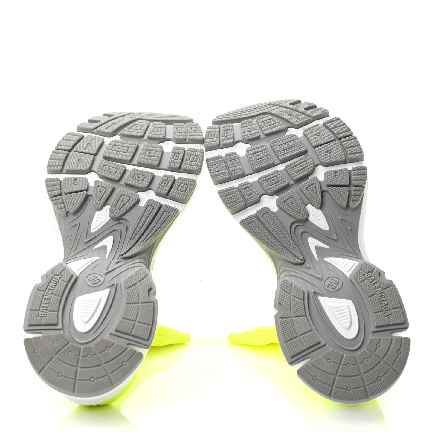 Technical Ribbed 3D Recycled Knit Bi-Color Womens Speed 3.0 Sneakers 36 Fluo Yellow White Grey