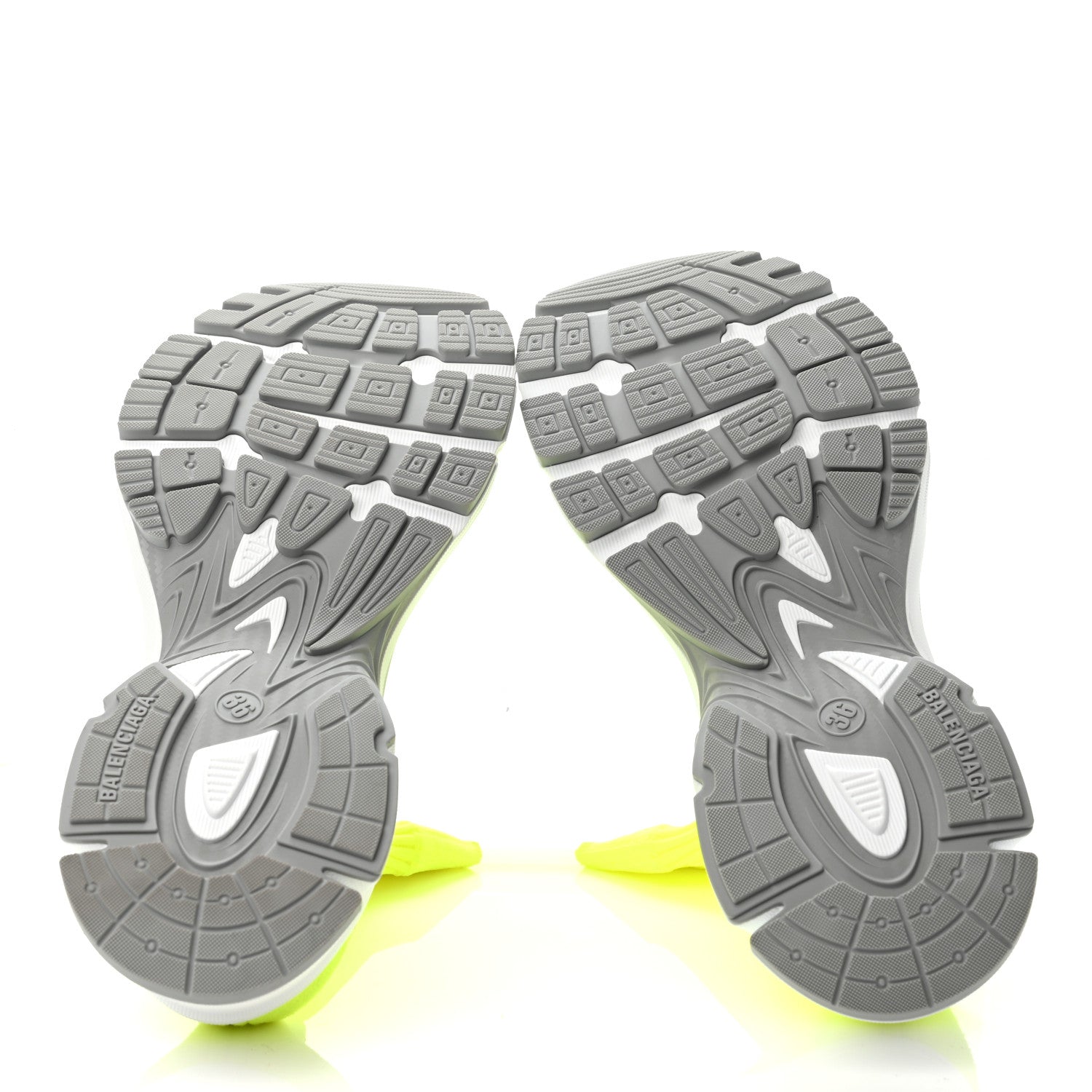 Balenciaga Technical Ribbed 3D Recycled Knit Bi-Color Womens Speed 3.0 Sneakers 36 Fluo Yellow White Grey 4 of 4