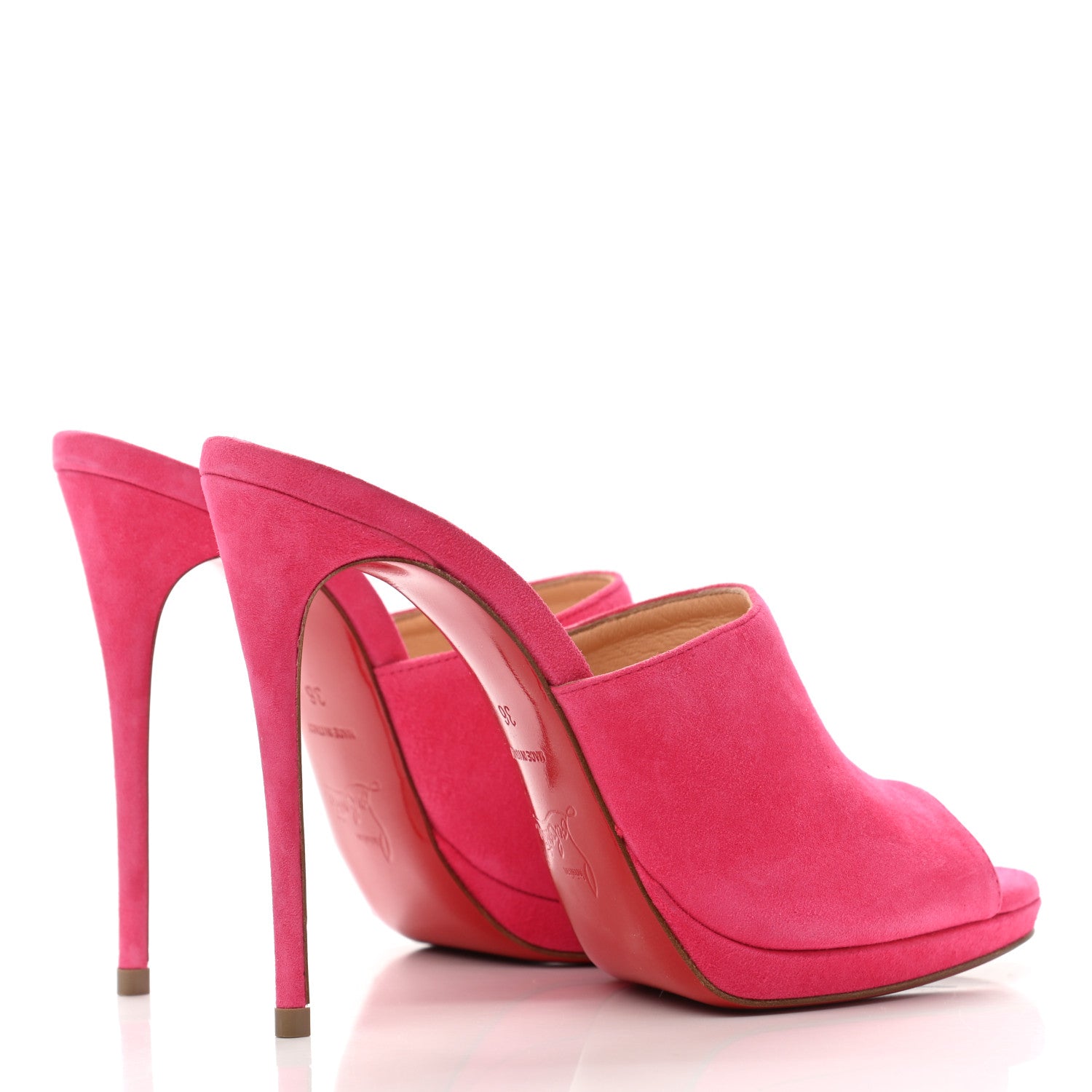 Christian Louboutin Suede Pigamule 120 Slide Sandals 36 Bangal Rose 4 of 8