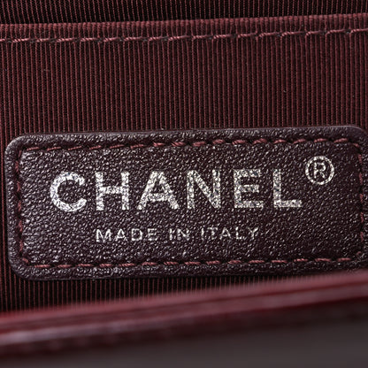 Chanel Glazed Calfskin Quilted Small Boy Chained Flap Burgundy 6 of 10