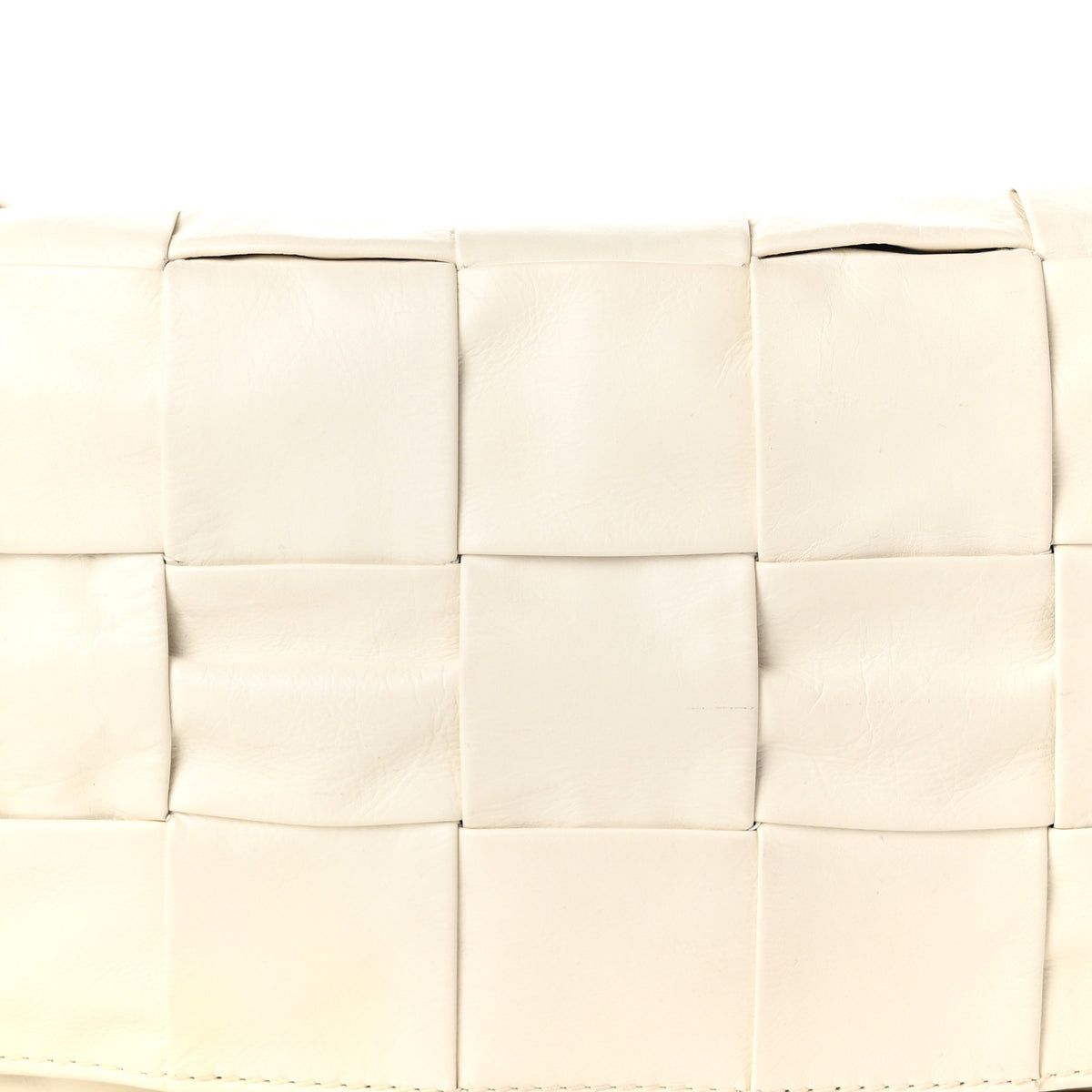 Paper Calfskin Intrecciato Stretch Cassette Shoulder Bag White