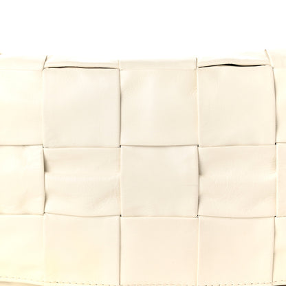 Bottega Veneta Paper Calfskin Intrecciato Stretch Cassette Shoulder Bag White 9 of 11